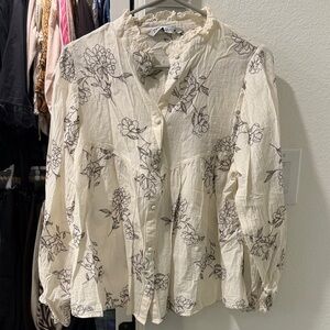 Embroidered floral blouse